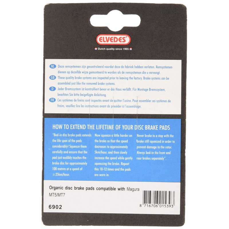 Elvedes 1 Pair Organic/E-Bike/MTB/Road Bicycle Brake Pads Set for Magura