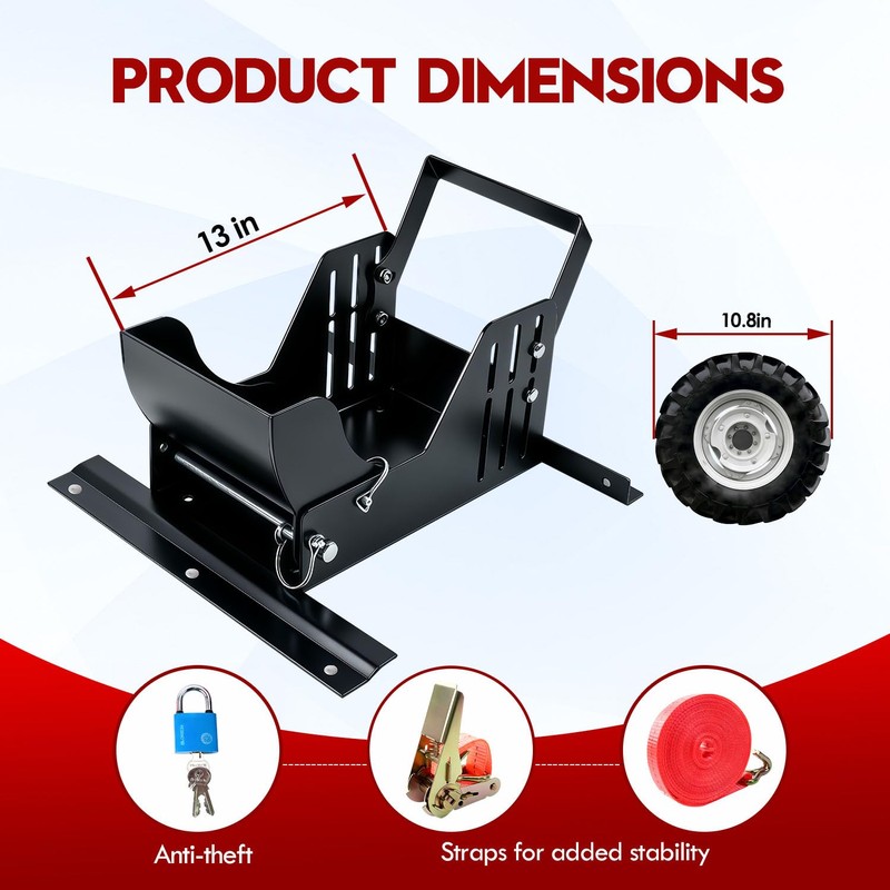 Large Lawn Mower Wheel Power Locker Adjustable Size 10.5"-16" Caster
