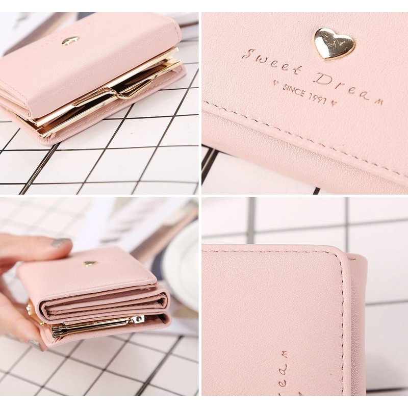 fogman Women's Coin Purse Card Holder 3 Fold Compact Wallet