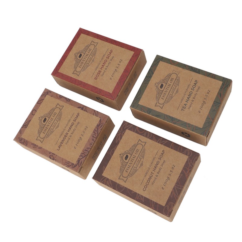 4pcs Exfoliating Soap Set Moisturizing Colorful Sea Salt Shea Butter