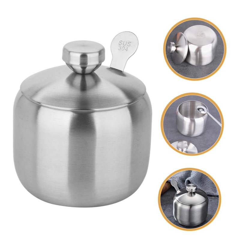 LIFKOME Kitchen Spice Organizer Stainless Steel Seasoning Jars Space-Saving Condiment