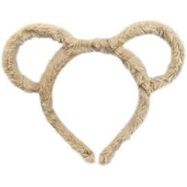 YSSZAM Khaki Women Mouse Bear Ears Headband Winter Thick Plush Hair Hoop Round Ear Hairband Makeup Bandana Hair Accessories Headbands