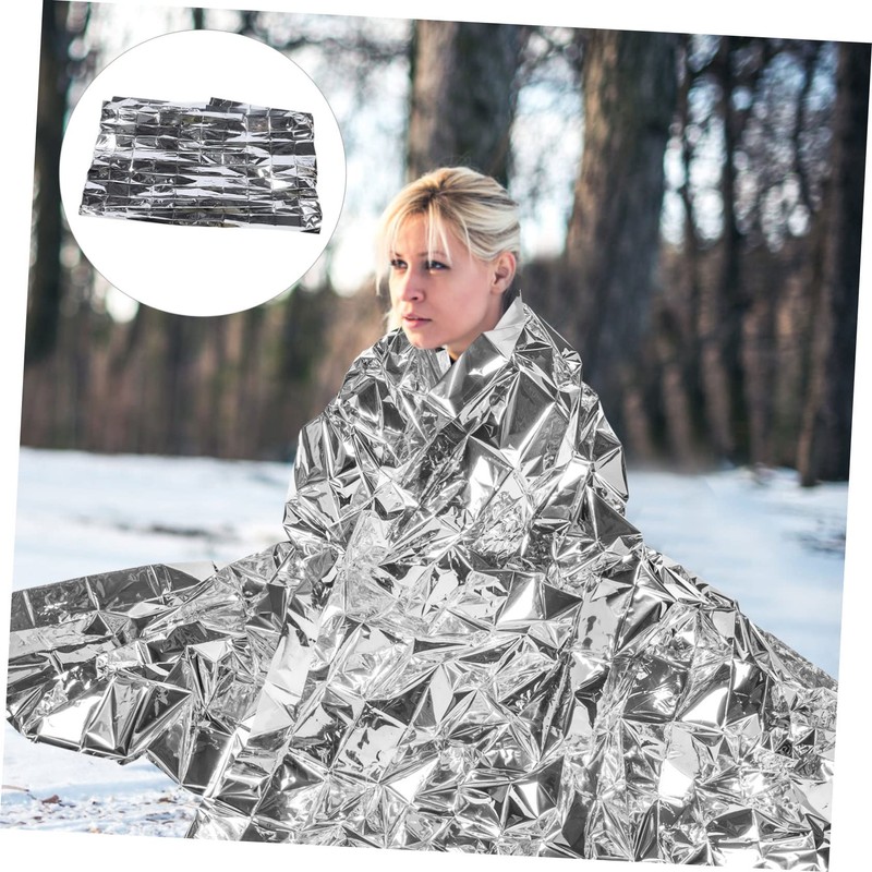 Kisangel 10pcs Survival Blanket Emergency Camping Blanket for for Inclement