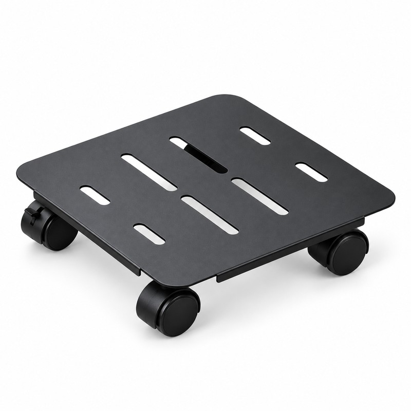 Rolling Metal Plant Caddy with 360° Swivel Wheels for Indoor