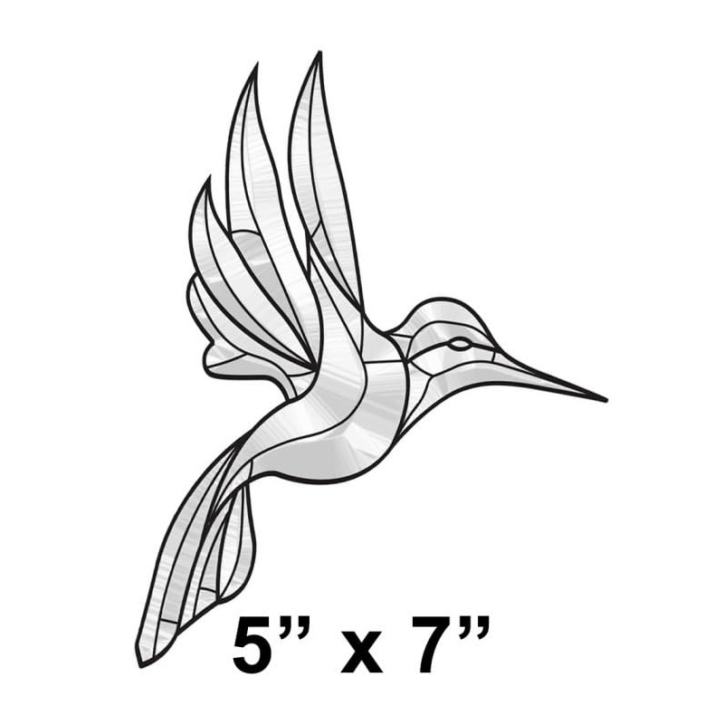 5"x7" Exquisite Clear Glass Hummingbird Bevel Cluster EC172