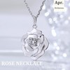 ZDaoBen Rose Necklace Pendant for Women Sterling Silver Rose Flower