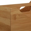 Relaxdays Bamboo Desk Organizer, Pencil Holder, 4 Compartments, Handle, Wood