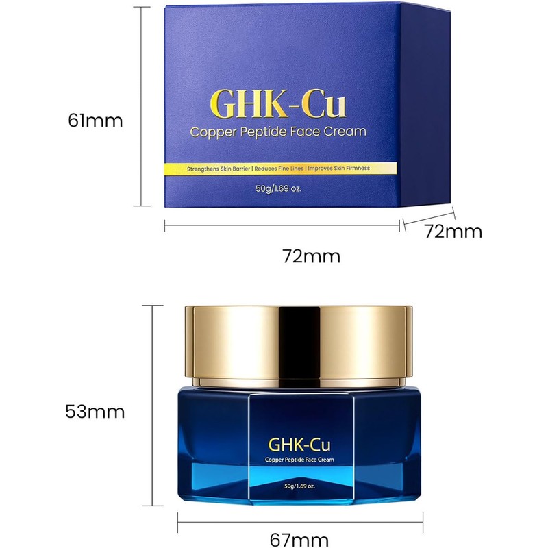 Ghk-Cu Copper Peptide Face Cream, Deep Hydrating Skin Moisturizer, 1.69