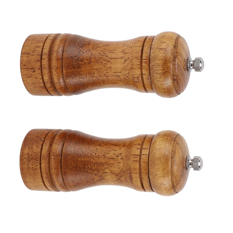 2PCS Wood Pepper Grinder Adjustable Coarseness Efficient Grinding Pepper Mills
