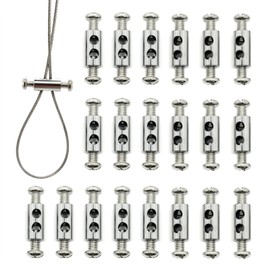 20 Pieces of M4 Wire Rope Clamps, 1/8 inch Rope, Made of Copper and Stainless Steel, Suitable for Outdoor Hanging, Reusable, and Never rusts.