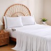 JSD White Queen Sheet Set with Side Pocket Corner Straps,
