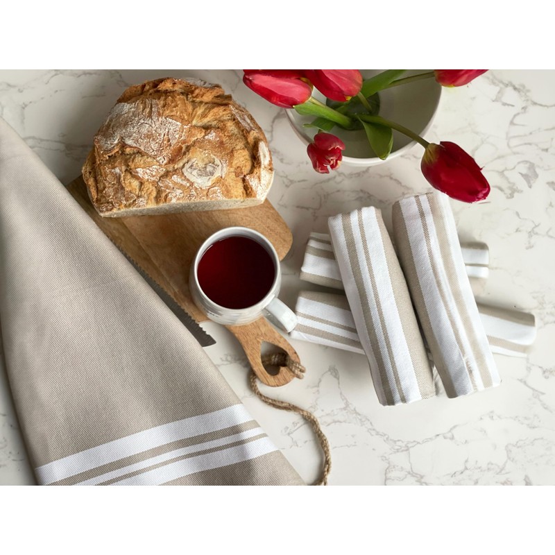 ZOLLNER Set of 5 Cotton Tea Towels in 50 x