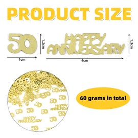 VEHYEGOI 60G Decorative Confetti, Number 50 Birthday Confetti, Party Decorations, Party Decoration Sequins, Party Table Decoration, Tossing Sequins