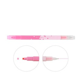 SUN-STAR Fluorescent Pink Pixel Style Art Double Sided Water-Based Fine-Point Art Marker