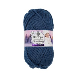 Kartopu Super Chunky Wool Knitting Rope (4 skeins) per ball (ball) 100g thick winter knitting yarn (light navy blue 651)