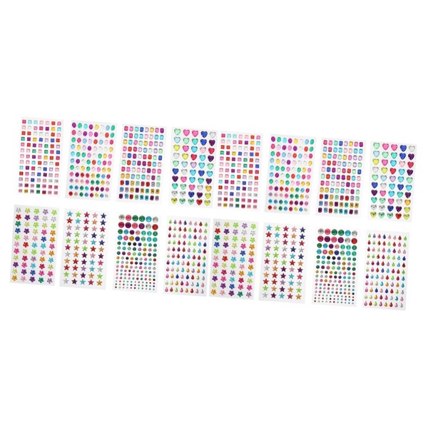 Operitacx 16sheets Diamond Stickers for Crafts Creative Gem Stickers for
