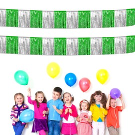 Rec Pack of 2 Tinsel Curtain, Decoration Birthday Girl, Photo Wall Background, Party Accessories, Birthday Decoration Girls, Foil Curtain Rainbow 30 x 300 cm, Party Decoration for Festival, Carnival