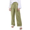 utcoco Women's Cotton Linen Drawstring High Waisted Pants Casual Loose