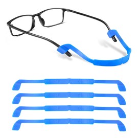 lvvfit Glasses Strap Non-slip Silicone Eyeglass Strap Eyewear Retainers Sports Elastic Soft Sunglass Holder Straps for Kid Boys and Girls 22cm(4pcs Blue)