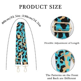 Bag Straps Replacement Crossbody Wide Blue Leopard Print Adjustable Guitar Strap for Purses
