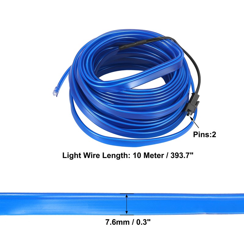 X AUTOHAUX 10 Meter/33ft Car Interior USB EL Wire Strip
