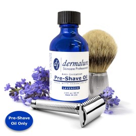 Pre-Shave Oil with LAVENDER ESSENTIAL OIL, 100% All Natural Oil for Sensitive Skin, Premium Quality for Anti-Irritation & Effortless Smooth Irritation-free. Ultra Gliding Shaving Oil (2.0 fl. oz / 60)