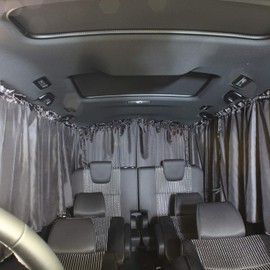 NSTILE by NAPOLEX NST-2 Car Overnight Curtains, Set of 5 for Rear Use, 99% UV Reduction, Blocks Out Eyes from Outside with Difficult-To-See-Through Fabric, Perfect for Napping, Universal