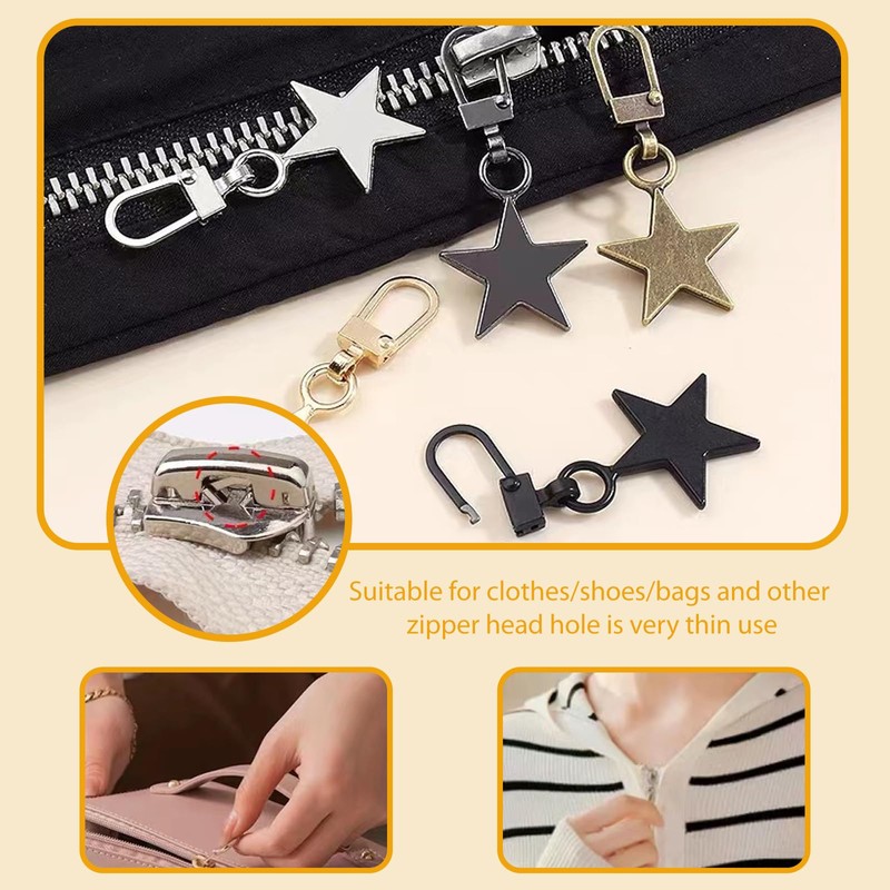 UESDU Replacement Zipper Pull 20 PCS Detachable Zip Slider Replacement