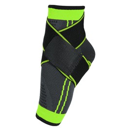 VOCOSTE 1 Pcs Ankle Support Braces with Strap, Adjustable Breathable Ankle Wrap Brace, for Sports, Running, Achilles Tendon, Green Size L