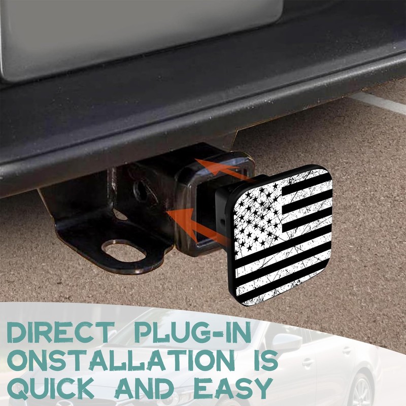 Trailer Hitch Cover American Flag Square 2 Inch Receiver Tube