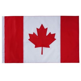 SYII Canada Flag 3x6 Ft Outdoor, Embroidered Canadian CAN Flags with 2 Brass Grommet and Sewn Stripes, Heavy Duty 210D Polyester
