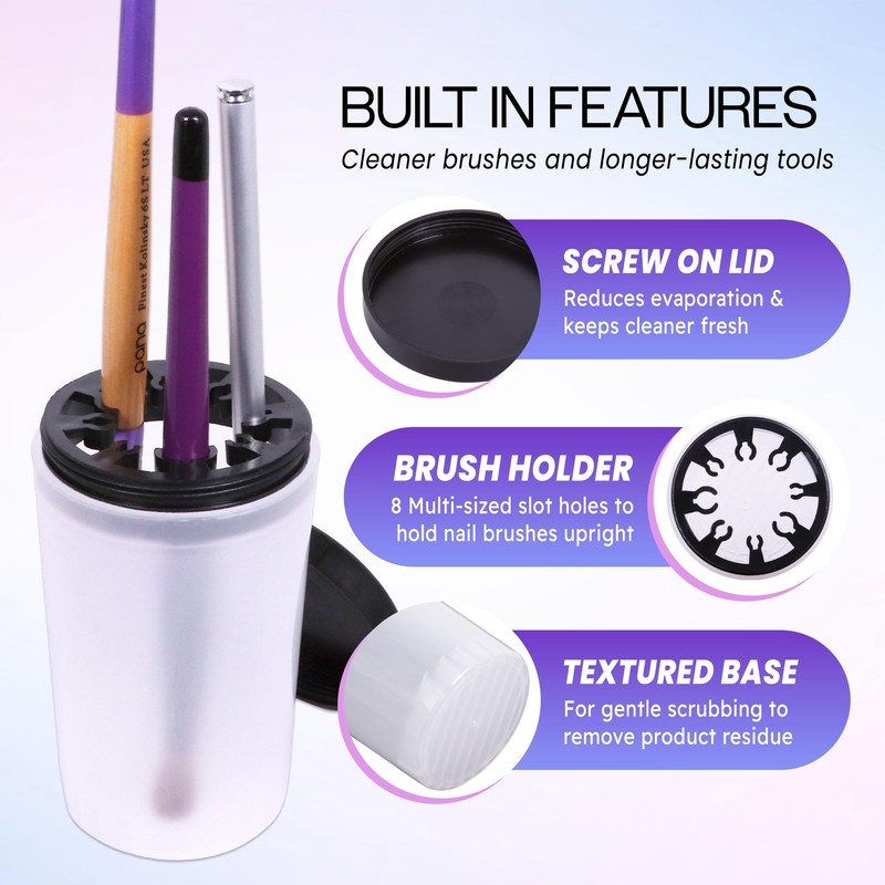 Beauticom Nail Art Brushes Uv Pen Holder Cleanser Cup Bottle…