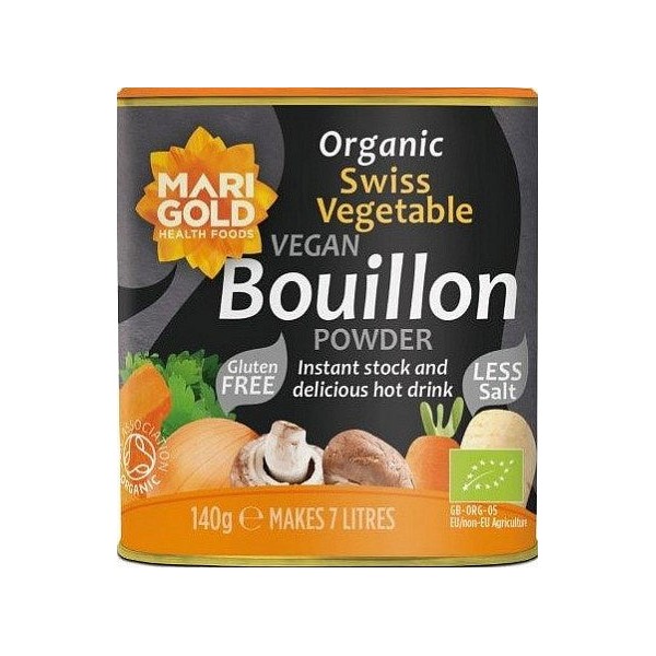 Marigold Swiss Vegetable Bouillon Powder Vegan Reduced Salt Gray 140g