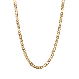 SAELACY 3.5/6/10mm Wide Silver Tone / 18K Gold Plated Cuban Chain for Men Women, Stainless Steel Miami Cuban Link Curb Chain Necklace, 18, 20, 22, 24,26, 28 Inch 3.5mm-gold-16