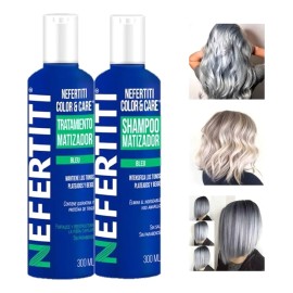 Shampoo Matizador Y Tratamiento Para Platinar Canas Mechas