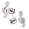 Stainless Steel Music Note Symbol G Clef Post Stud Earrings