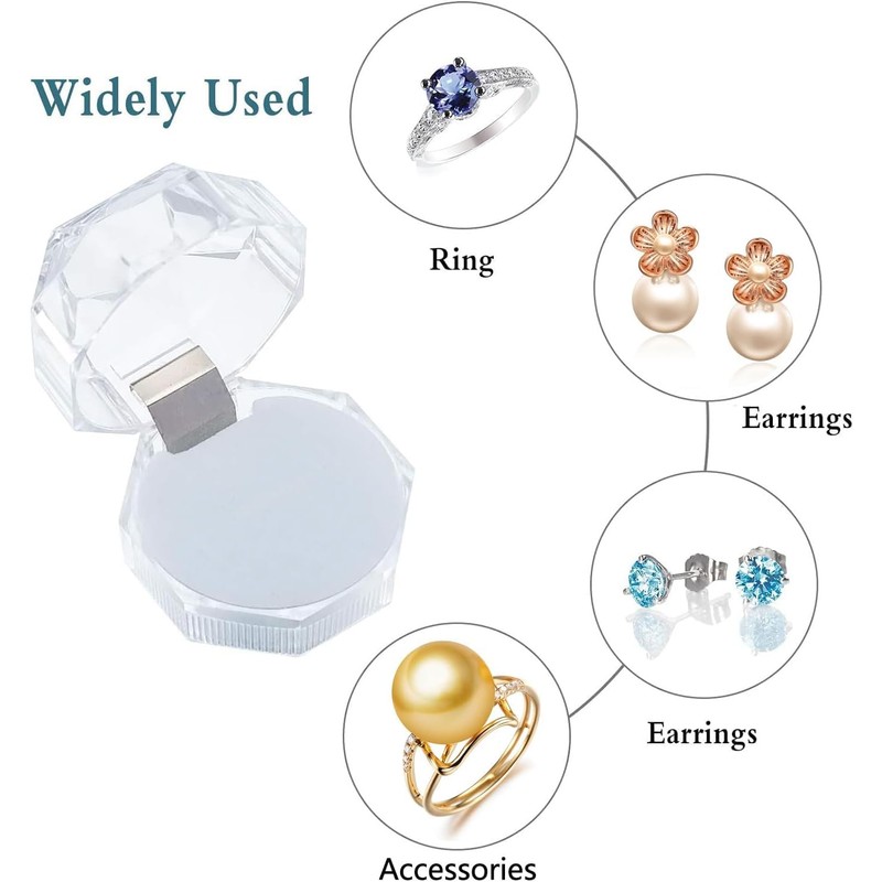 Clear Crystal Ring Gift Box With Foam Insert - 30Pcs