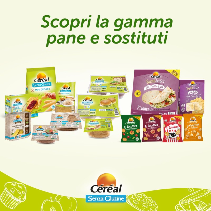 CÉRÉAL PAN CAMPAGNOLO INTEGRALE, Pane senza glutine e lattosio, Con