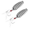 HONMEET 2Pcs Durable Flat Stripe Metal Fishing Lures with Treble