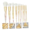 PACKOVE 10Pcs Marble Pattern Makeup Brushes Professional Face Powder Foundation