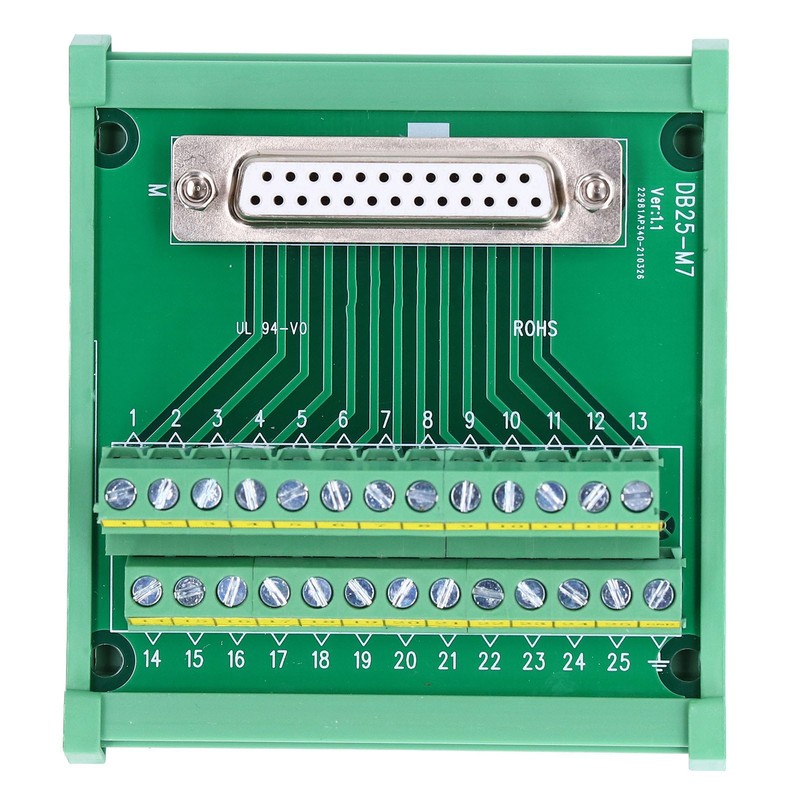 DB25 to Terminal Connector Adapter Plate PCB Board Straight Female