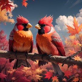 hill froeistung 5D Maple Leaf Diamond Art Painting Kits Fall DIY Full Round Drill Bird Diamond Art for Adults Northern Cardinal Diamond Art Painting Crystal Craft Kit for Wall Decor 12x12inch