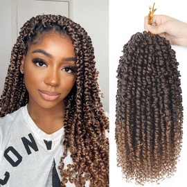 Passion Twist Hair Pre-twisted 14 Inch Passion Twist Crochet Hair 8 Packs Crochet Hair Passion Twists, Passion Twists Hair Pre Looped Synthetic Passion Twist Crochet Braids for Women Girls and Kid T30