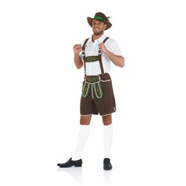 Fun Shack Lederhosen Men Bavarian Costume Oktoberfest Outfit Mens Costume Accessories for Festivals and Celebrations, Large