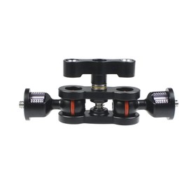 CS PRIORITY Articulating Magic Arm Double 1/10.2 cm Ball Head Adapter Crab Clamp 3/20.3 cm Mounting Light Field Monitor Camera Stand Bracket (Standard Purple)