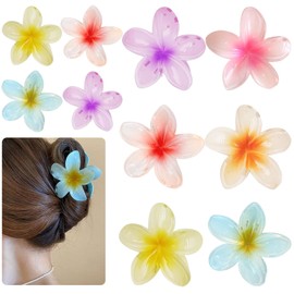 WJWINER Pack of 10 Flower Hair Clips, Flower Hair Clips, Cute Acrylic Hair Clips for Women Hair, Non-Slip Flower Hair Clips, for Women Girls Hair Styling Accessories