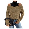MakeMeChic Women's Fall Fashion 2024 Cold Shoulder Sweaters Long Sleeve