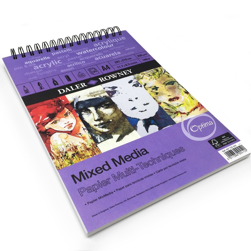 Daler-Rowney Optima Lightly Textured 250 gsm A4 Mixed Media Paper
