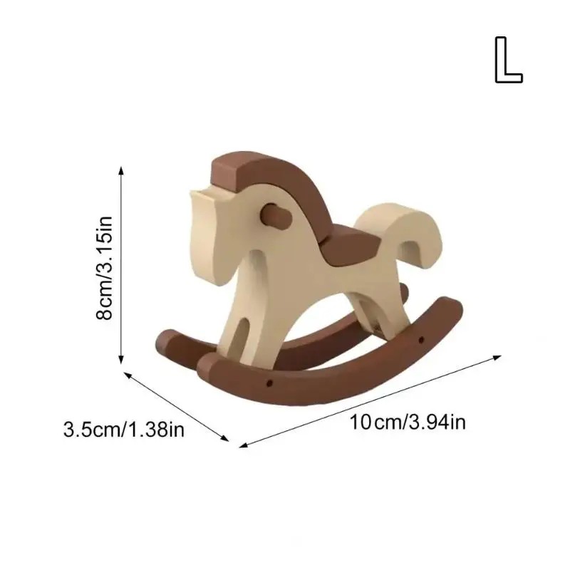 Cartoon Rocking Horse Figurine for Desk Decor – 3D Printed
