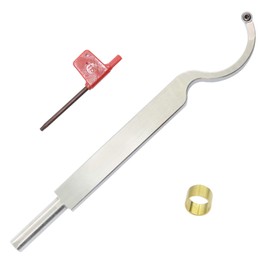 Swan Neck Hollower 10 Inches Wood Turning Tool Carbide Tipped Lathe Chisel Tool Bar with Ci5 8.9mm Round Carbide Insert Cutter for Wood Hobbyist or DIY or Carpenter